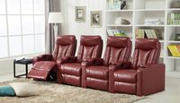 4 Seats Home Theater Reclining Chairs Wine Red
