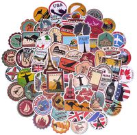 100 Pcs World Famous Tourism Country & Regions Logo Waterproof Stickers - Travel Map National Flag, for Luggage, Skateboard, Laptop, Suitcase, Book Covers, Motorcycle, Bicycle Decal (Stickers - 4)