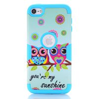 iPod Touch 7 Case,iPod Touch 6 Slim Case,SAVYOU Sunshine Cute Owl Pattern Dual Layer Hybrid Impact Armor Shockproof Hard Case Cover for Apple iPod Touch 5/6/7th Generation Blue
