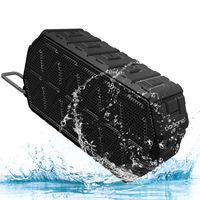 Bluetooth Speaker Portable Wireless, Built-in Microphone, Barsone Superior Sound Dual-Driver 6 Watts Power IPX7 Waterproof Outdoor Loud Speaker Bluetooth 4.2 - Black