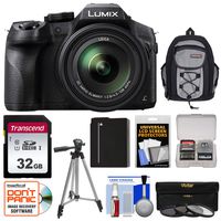 Panasonic Lumix DMC-FZ300 4K Wi-Fi Digital Camera with 32GB Card + Battery + Backpack + Tripod + 3 Filters + Kit