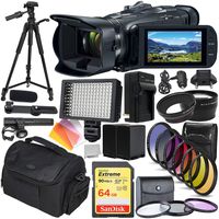Canon Vixia HF G50 UHD 4K Camcorder with Deluxe Accessory Bundle - Includes: SanDisk Extreme 64GB SDXC Memory Card + 2X Extended Life Replacement Battery + More