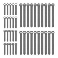 Wrap-It Storage Self-Gripping Reusable Cable Ties, Gray, 40 Pack (20 4" Straps, 20 8" Straps) - Hook and Loop Cord and Wire Organizer for Computer, PC, and Desk Cable Management