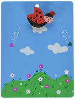 Uxcell Wooden Bee Shaped Grassland Pattern Message Clipboard, Blue