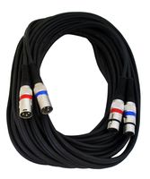 Audio2000'S tm ADC203K 50ft 17AWG, Dual (XLRF-XLRM) Balanced Audio Cables