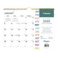 Blueline 2020 Monthly Wall Calendar, 11 x 8 inches, Pure (C172124-20)