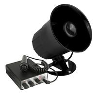 Car PA Siren Speaker System - Car PA System, Siren Horn, Handheld Microphone, Emergency Warning, Security Alarm System, 6 Tones, 350 Ft Range, 30 Watt 12V Vehicle Alarm Security System - Pyle