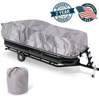 Pyle Armor Shield Trailer Guard Waterproof Pontoon Boat Cover, Marine Grade 300 Denier Polyester Cover, Ultimate Durability, and All Weather Protection, Full Size fits 21-24-Feet x 96-Inch (PCVHP441)
