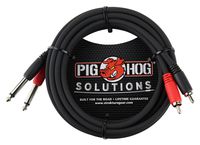 Pig Hog PD-R1410 Dual RCA (Male) to Dual 1/4" Mono (Male) Cable, 10 Feet