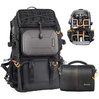 TARION Pro PB-01 Camera Backpack Large + Shoulder Camera Case with 15.6" Laptop Compartment Waterproof Rain Cover Travel Hiking Camera Backpack DSLR Bag