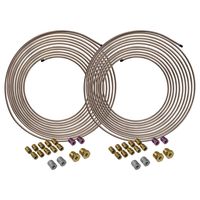 4LIFETIMELINES Copper-Nickel Brake Line Tubing Coils and Fittings, 2 Kits, 3/16 x 25