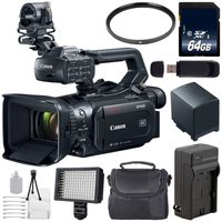 Canon XF405 Camcorder 2212C002 + 64GB Memory Card + BP-820 Replacement Lithium Ion Battery + 58mm UV Filter + Carrying Case Bundle