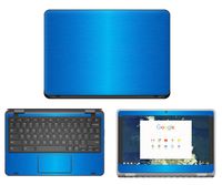 Decalrus - Protective Decal for Dell ChromeBook 11-3180 (11.6" Screen) Laptop LITE Blue Texture Brushed Aluminum Skin Skins Decal for case Cover wrap BAdellChrmbk11_3180LiteBlue