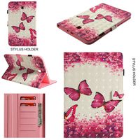 Gostyle Samsung Galaxy Tab E 9.6" T560 Leather Wallet Full Body Slim Case with Pencil Holder/Credit Card Slots,Flip Smart Stand Cover Auto Sleep/Wake Feature-3D Butterfly