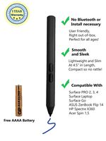 Smartpen Surface Stylus with 1024 Levels of Pressure Sensitivity Pen Aluminum Body, Laptop Stylus Mini Pen 2019 Surface Pro, Surface Pro 5, Surface Pro 4, with AAAA Battery Included (Black)