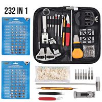 Justech 151PCs Professional Watch Repair Kit Watch Case Opener Spring Bar Repair Tools Watch Band Link Pin Tools + 80PCs Watch Batteries + 100g Finger Sleeves and Carry Case for Repairing Watch