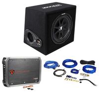 KICKER 43VC124 Comp 12" Subwoofer in Vented Sub Box Enclosure+Amplifier+Amp Kit