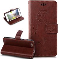 iPod Touch 5th Generation Case,iPod Touch 5 Case,ikasus Embossing Butterfly PU Leather Fold Wallet Pouch Case Premium Leather Wallet Flip Stand Credit Card Holders Case Cover,Dark Brown