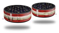 Skin Wrap Decal Set 2 Pack for Amazon Echo Dot 2 - Painted Faded and Cracked USA American Flag (2nd Generation ONLY - Echo NOT Included)
