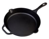 Victoria SKL-212 Cast Iron Skillet Large Frying Pan with Helper Handle Seasoned with 100% Kosher Certified Non-GMO Flaxseed Oil, 12 Inch, Black