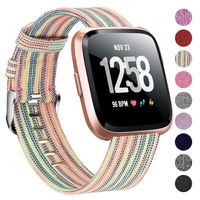 Welltin Bands Compatible with Fitbit Versa/Fitbit Versa 2/Fitbit Versa Lite for Women Men, Breathable Woven Fabric Strap, Quick Release, Adjustable Replacement Wristband for Fitbit Versa Smart Watch