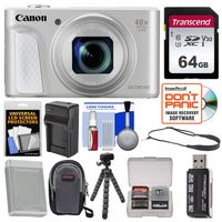 Canon PowerShot SX730 HS Wi-Fi Digital Camera (Silver) with 64GB Card + Case + Battery & Charger + Tripod + Strap + Kit
