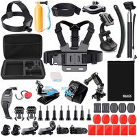 BAXIA TECHNOLOGY 38-in-1 Accessories for GoPro HERO 5 Session 4 3+ 3 2 1 Black Silver SJ4000/5000/6000, Sports Camera Accessories for Xiaomi Yi/ AKASO/ WiMiUS/ Lightdow/ DBPOWER/ APEMAN/ Aokon/ ANART
