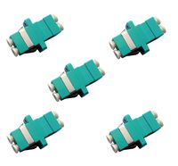 Fiber Optic Cable Adapter/Coupler LC-LC Duplex Aqua/OM3/OM4 5 Pack