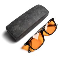 THL Sleep Blue Light Blocking Reading Glasses +1.5 for Better Sleep - Amber Orange Computer Filter Anti Eye Strain Lenses (Black +1.50) Wide Fit