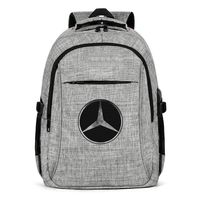 Laptop Backpack Water Resistant Mercedes-Ben-Distressed-Black-Logo-Benz-Price- School Backpack with USB Charging Port for Men Womens Durable Laptops Backpack Fits 15.6 Inch Laptop Notebook-Grey