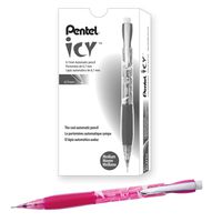 Pentel Icy Mechanical Pencil, 0.7mm, Tinted Pink Barrel, Box of 12 (AL27TP)