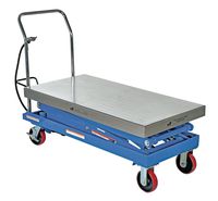 Vestil AIR-1500-D Air Steel Cart Blue 1500 lb. Capacity, Platform 24" Width x 47-1/4" Length, Height Range 19-1/2"-67", 80# Minimum Psi, 3/8"Incoming Airline