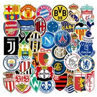 Football Club Logo Laptop Stickers,50psc Soccer Club Stickers Waterproof Vinyl Decal Sticker for Phone,Compute,Cars,Bicycles,PS4, Xbox ONE. (Football Team)
