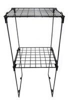 Set of 2 Stackable 12" Height Locker Shelf for School, Office, Gym or Home Use (Black)