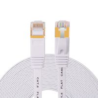 Cat 6 Flat Ethernet Cable 150 ft, Long Internet Cable with rj45 connectors, High Speed White LAN Cable with Clips & Straps