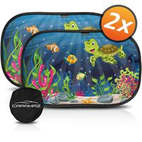 CARAMAZ XL Car Sun Shade for Baby Window Shade 23"x15" Shade for car Window Turtle - Dark