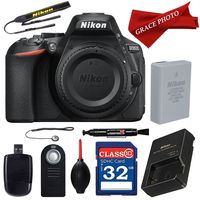 Nikon D5600 24.2MP DSLR Camera with Bluetooth and Wi-Fi with NFC (Body Only) and Accessory Kit (10 Items)