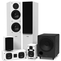 Fluance Elite Series Surround Sound Home Theater 5.1 Channel Speaker System Including Three-Way Floorstanding, Center Channel, Rear Surround Speakers and a DB10 Subwoofer - White (SX51WHR)