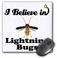 3dRose LLC 8 x 8 x 0.25 Inches Mouse Pad, I Believe in Lightning Bugs (mp_105323_1)