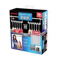Wonder Hanger Max New & Improved, Pack of 10 - Triples Closet Space for Easy, Effortless, Wrinkle-Free Clothes, Comes Fully Assembled, White