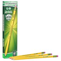 TICONDEROGA Pencils, Wood-Cased #2 HB Soft, Pre-Sharpened with Eraser, Yellow, 12-Pack (13806)
