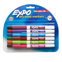 EXPO Low Odor Dry Erase Markers, Fine Tip, Assorted Colors, 12 Pack - 86603
