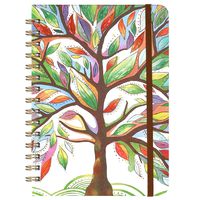2020 Planner - Weekly & Monthly Planner with Tabs, 6.3" x 8.4", Hardcover with Back Pocket + Thick Paper + Banded, Twin-Wire Binding - Watercolor Tree
