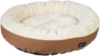 AmazonBasics Round Bolster Pet Dog Bed - 20 x 6 Inches, Brown