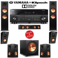 Klipsch RP-280FA 5.1.2 Dolby Atmos Home Theater Speaker System with Yamaha RX-A760BL 7.2-Ch A/V Receiver