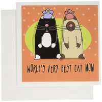 3dRose World s Best Cat Mom Cute Cartoon Kittens Pets Animals - Greeting Cards, 6 x 6 inches, set of 6 (gc_33981_1)