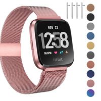 Fitlink Metal Bands Compatible for Fitbit Versa/Versa Lite Edition/Versa 2 Smart Watch for Women and Men,Small and Large, Multi-Color (Rose Gold,Small)