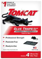 Tomcat Glue Traps Mouse Size with Eugenol for Enhanced Stickiness, Captures Mice and Other Household Pests, Professional Strength, Pesticide-Free and Ready-to-Use, 4 Glue Traps