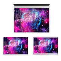 MasiBloom 3 in 1 Body Protector Sticker Decal Full Protective Laptop Cover Skin for 13.5" 13 Inch Microsoft Surface Book (2015 Released) (for 13.5" Surface Book, Nebula- Hot Pink)