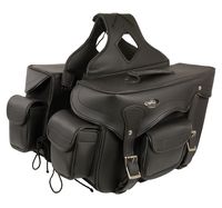 Milwaukee Leather SH66602-BLK-PCS Black Plain Saddle Bag (12X9X6X17)